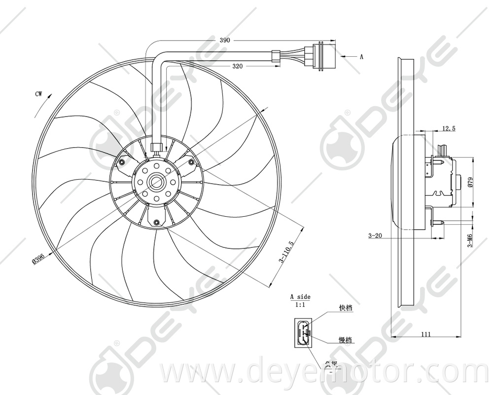 6Q0959455D radiator cooling fan for VW POLO DERBY FOX SKODA FABIA PRAKTIK ROOMSTER SEAT IBIZA CORDOBA